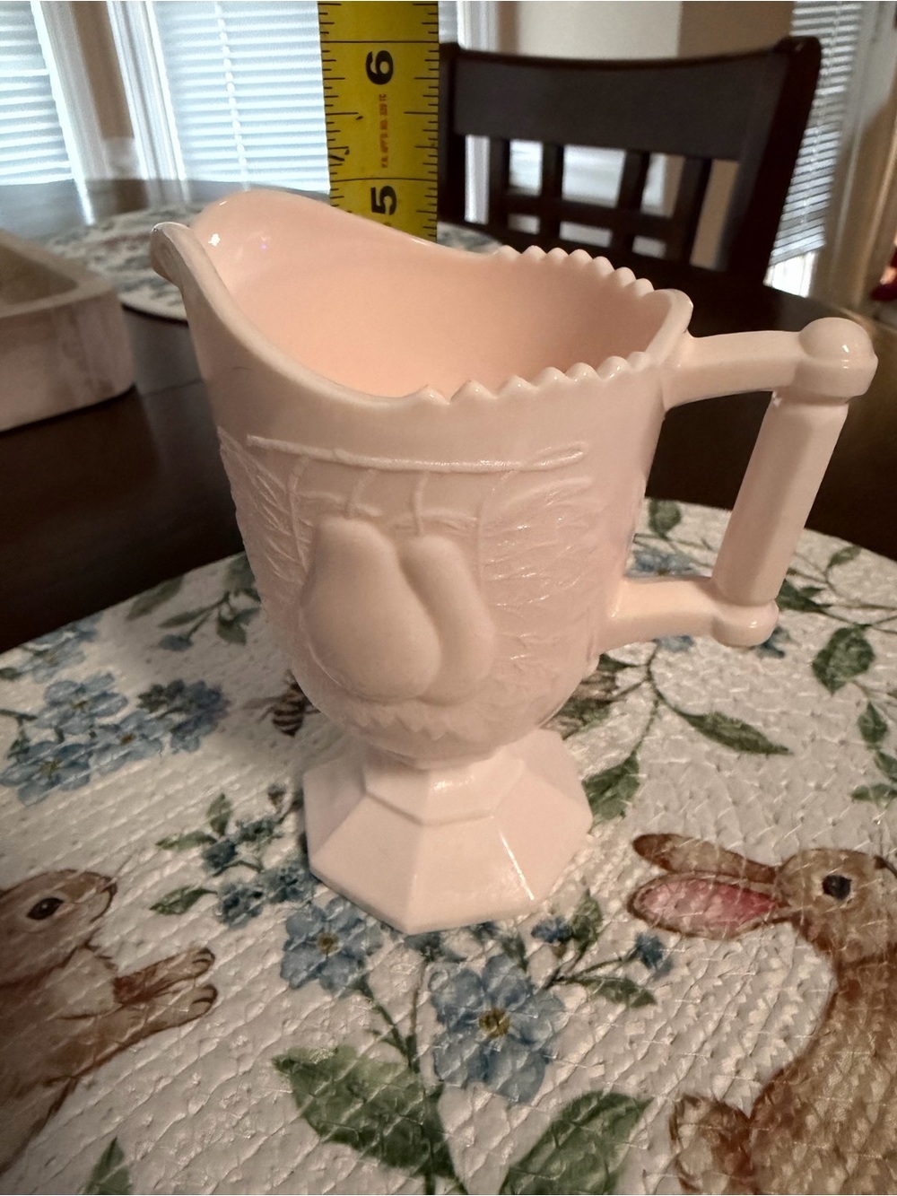 Jeannette Shell Pink Embossed Pear Creamer Classic Serveware